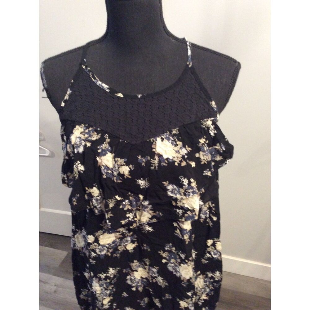 Torrid Sleeveless Floral Print Top lace Size 0 Plus Womens